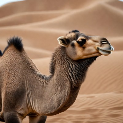 Camel in the desert landscape