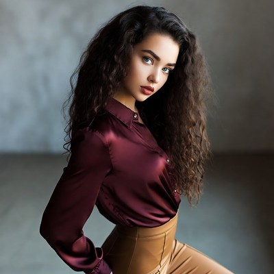 Young woman poses in indoor space