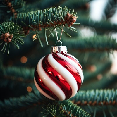 Christmas ornament on a tree branch
