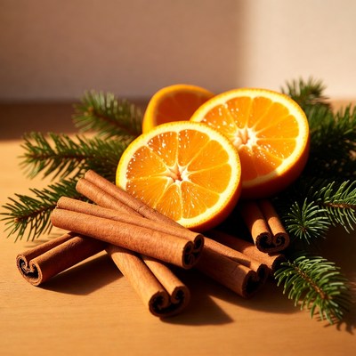 Citrus and spice decoration scene