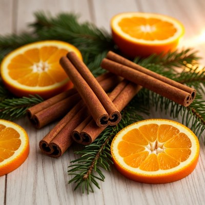 Cinnamon and orange winter arrangement