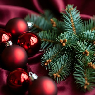Holiday decorations on a table