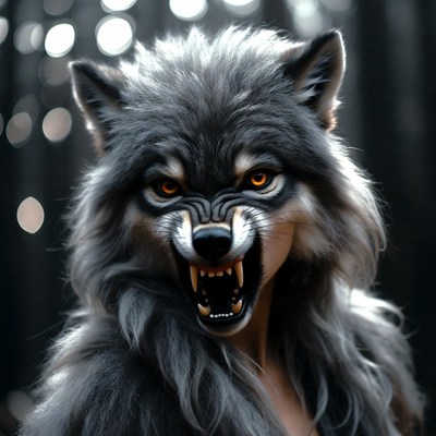 Wolf figure in forest setting