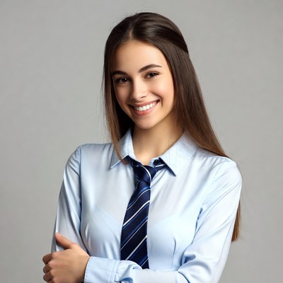 Girl smiling in formal attire