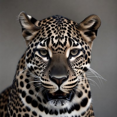 Leopard looks at the camera closely