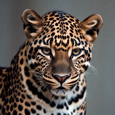 Leopard resting and staring at camera
