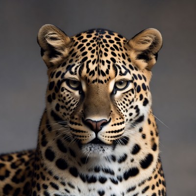 Leopard shows strong expression in close view