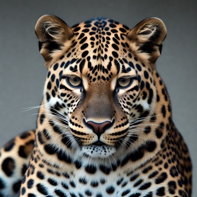 Leopard looks directly at the viewer