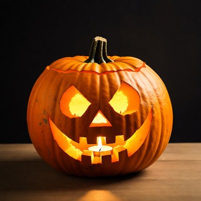 Pumpkin carved for halloween night