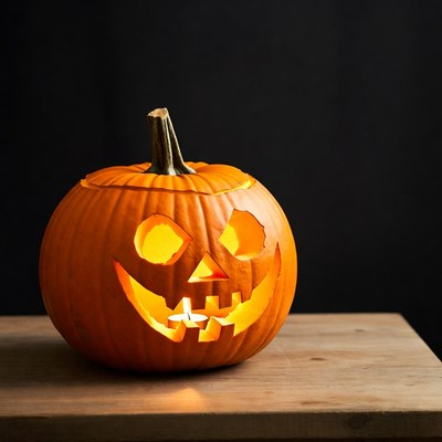 Pumpkin carved for halloween celebration