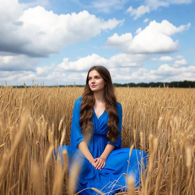 Young woman in wheat field