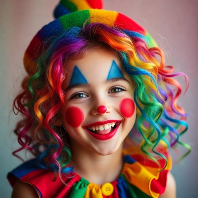 Colorful clown costume at party