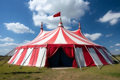 Bright tent set for circus show