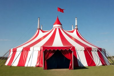 Circus tent set up for performance