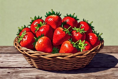 Fresh strawberries in a basket