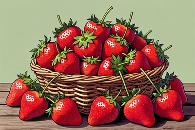 Fresh strawberries in a basket