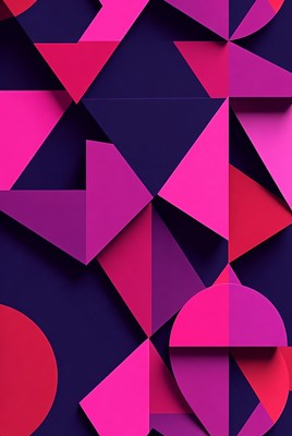 Colorful geometric shapes on dark background