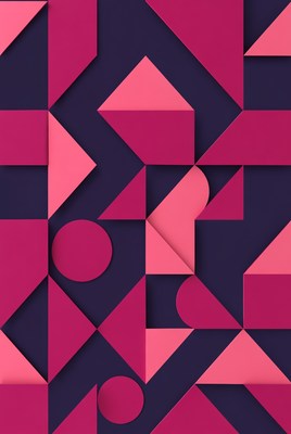 Colorful geometric shapes on a dark background