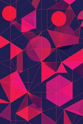 Abstract geometric shapes in bright colors