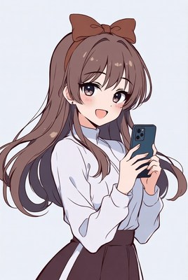 Girl with phone in hand