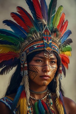 Portrait of a native cultural performer