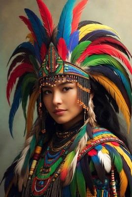 Colorful headdress celebration