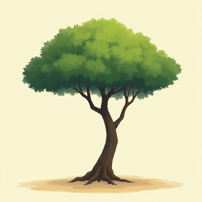 Tree standing alone in a flat area