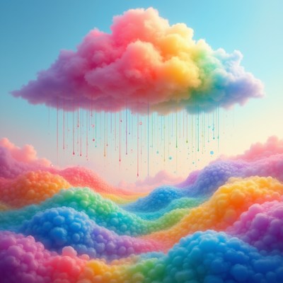 Colorful rain from a cloud