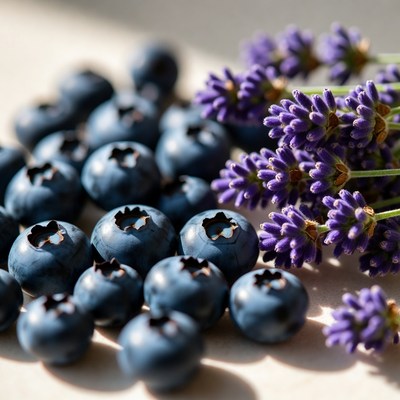 Blueberries and lavender arrangement