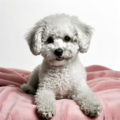 Cute dog on soft blanket