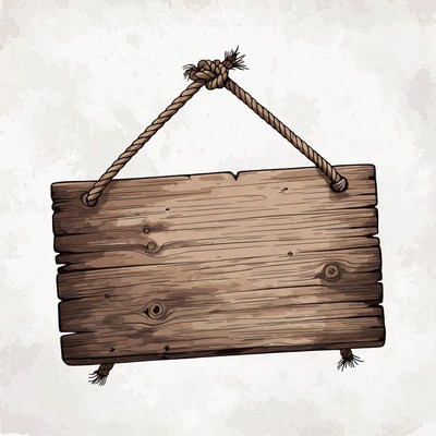 Wooden sign hanging decoration design