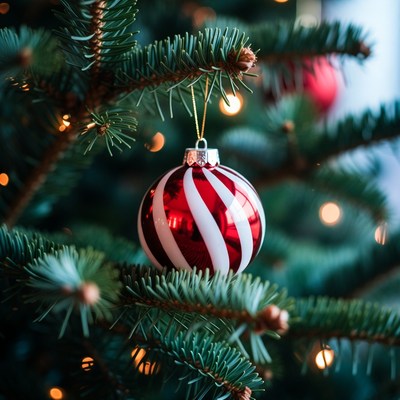 Christmas ornament on tree branch