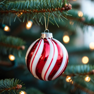 Christmas ornament on tree branch