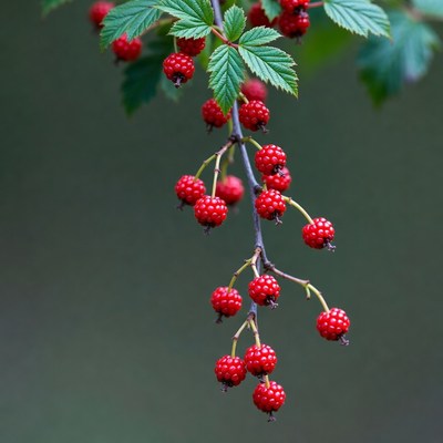 Bright red berries on branch