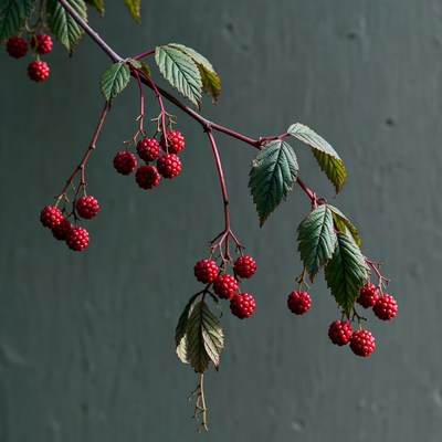 Red berries on a branch in nature