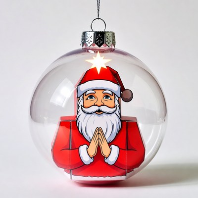 Santa paper ornament with star
