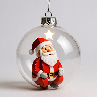 Santa in a christmas ornament
