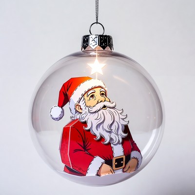 Santa ornament hanging on a tree