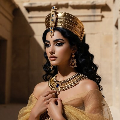 Woman in ancient costume with jewelry