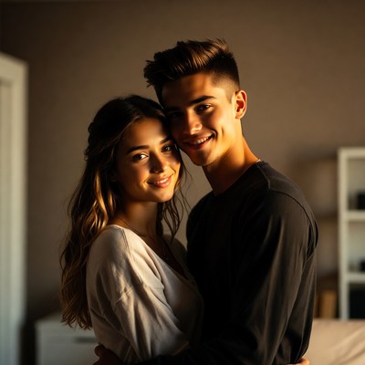 Couple enjoying time together at home