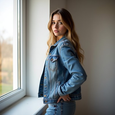 Woman stands near window