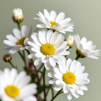 White flowers on a green background