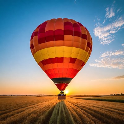 Hot air balloon at sunset