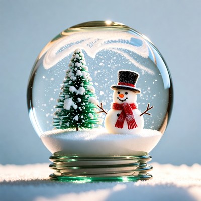Snow globe with snowman and tree