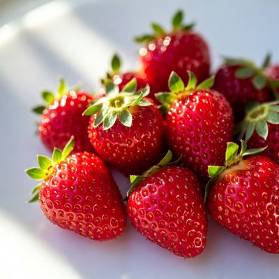 Fresh strawberries on a plate
