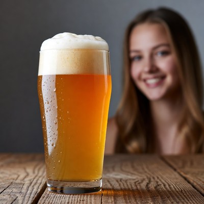 Enjoying a cold beverage in a bar