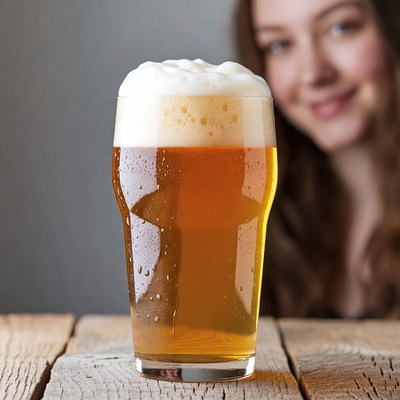 Enjoying a glass of beer