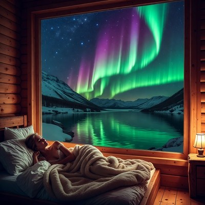 Viewing auroras from a cabin