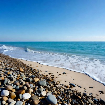 Waves on a rocky shoreline near the sea