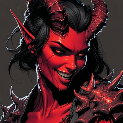 Red demon character with horns